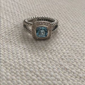 David Yurman blue topaz Petite Albion w/diamonds